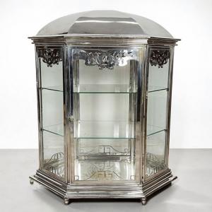 Silver Plated Display Cabinet Showcase Glass Display Case
